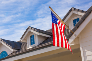 A house with an American flag