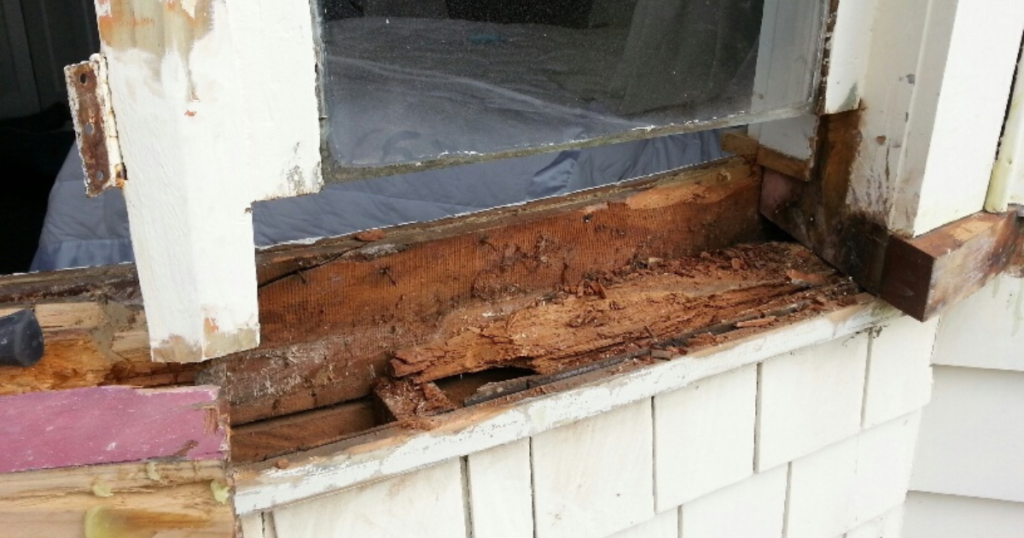 how to repair bay window wood rot